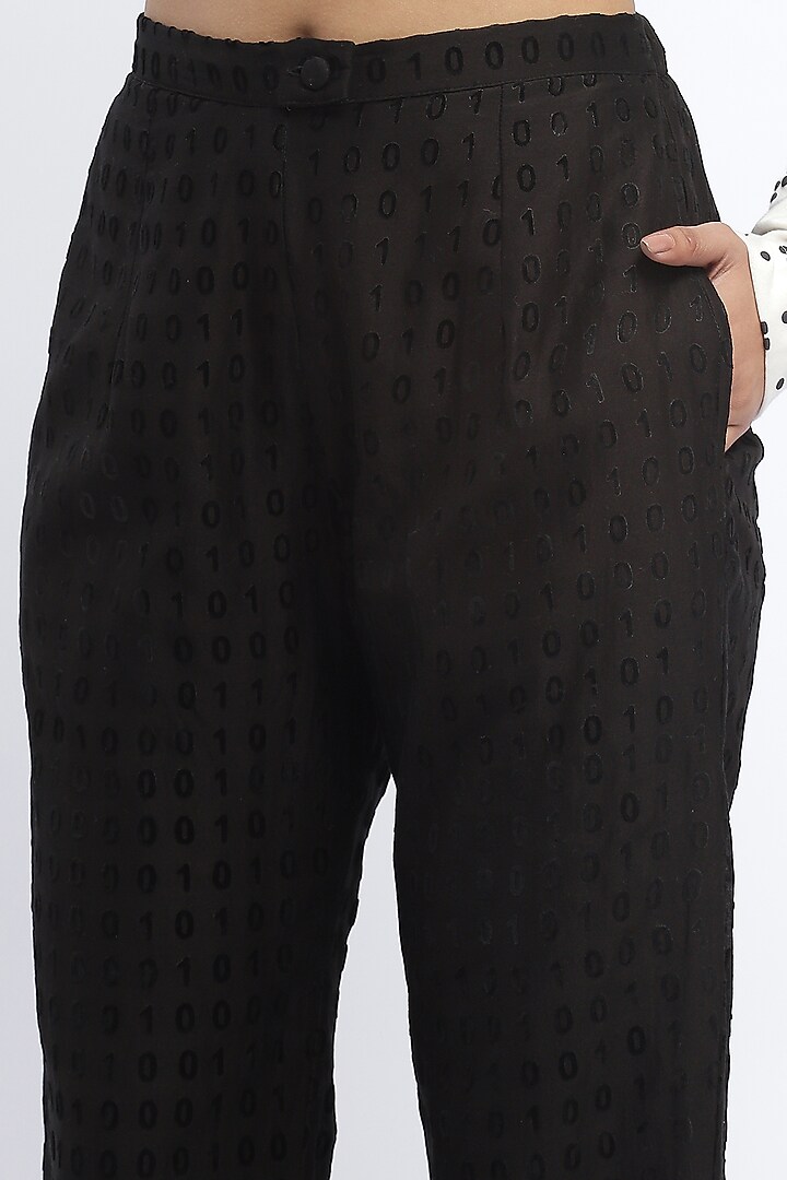 Black Chanderi Trousers by Abraham & Thakore at Pernia's Pop Up Shop