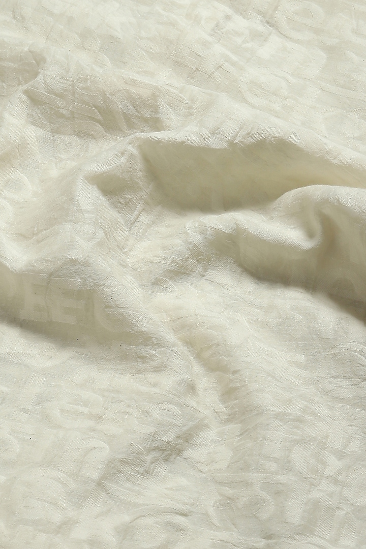 Ivory Cotton & Silk Handwoven Palazzo Pants by Abraham & Thakore at Pernia's Pop Up Shop
