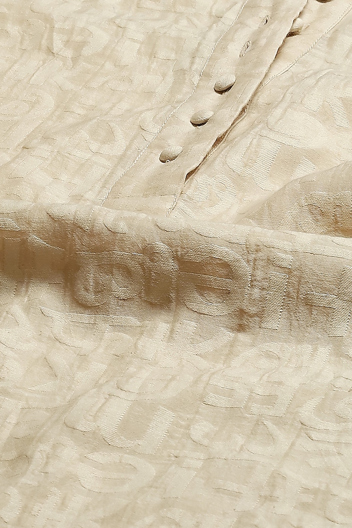 Sand-Colored Cotton & Silk Handwoven Kurta by Abraham & Thakore at Pernia's Pop Up Shop