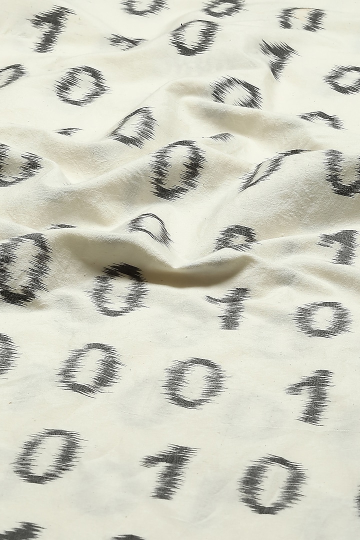 Ivory Cotton & Silk Ikat Woven Kurta by Abraham & Thakore at Pernia's Pop Up Shop