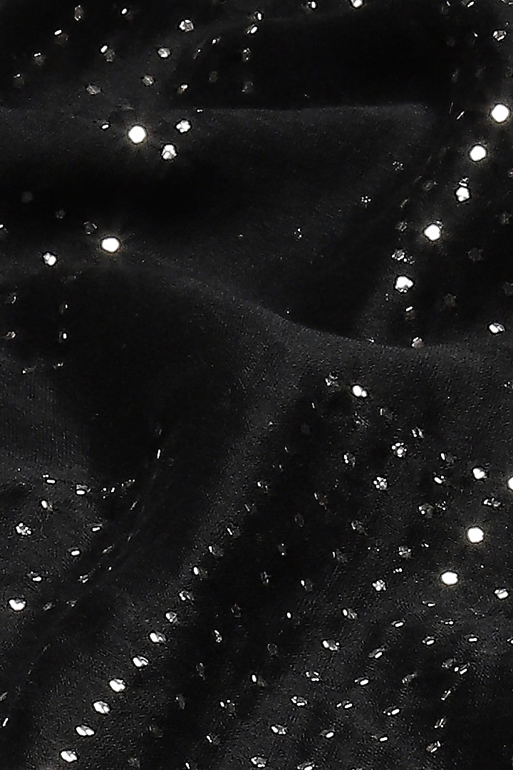 Black Silk & Cotton Embellished Shirt by Abraham & Thakore at Pernia's Pop Up Shop