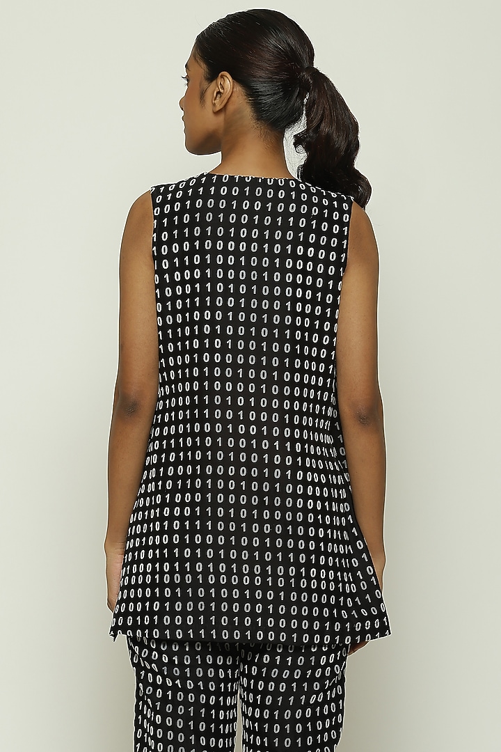Black Chanderi Wrap Top by Abraham & Thakore at Pernia's Pop Up Shop