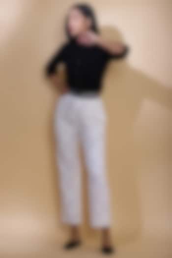 Ivory Regular Fit Pants by Abraham & Thakore at Pernia's Pop Up Shop