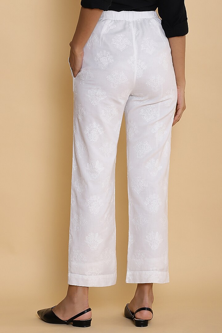 Ivory Regular Fit Pants by Abraham & Thakore at Pernia's Pop Up Shop