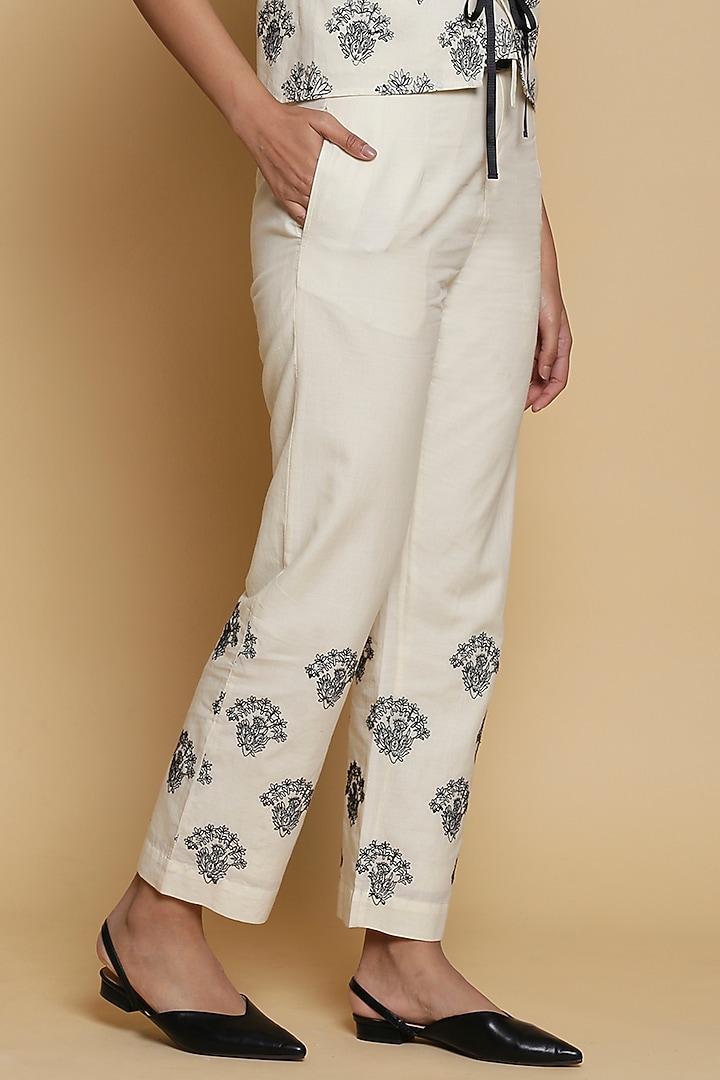 Kora Embroidered Pants by Abraham & Thakore at Pernia's Pop Up Shop
