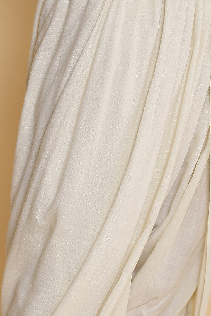 Ivory Viscose Dhoti Pants by Abraham & Thakore at Pernia's Pop Up Shop