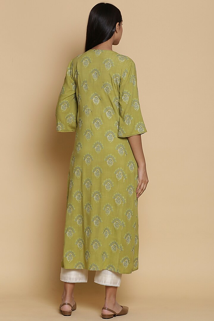 Amla Embroidered Long Kalidar Kurta by Abraham & Thakore at Pernia's Pop Up Shop
