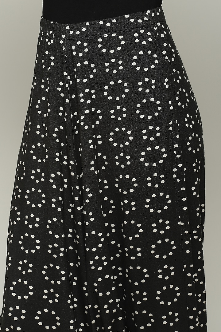 Black Lycra & Tencel Printed Pants by Abraham & Thakore at Pernia's Pop Up Shop