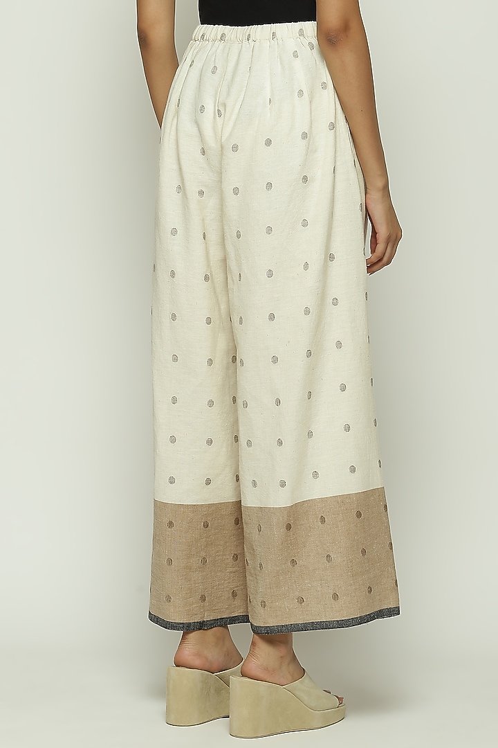 Ivory Jamdani Palazzo Pant by Abraham & Thakore at Pernia's Pop Up Shop