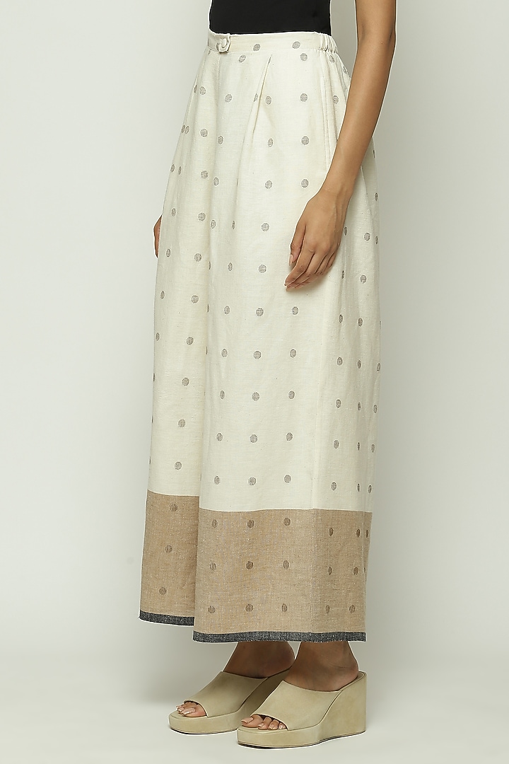 Ivory Jamdani Palazzo Pant by Abraham & Thakore at Pernia's Pop Up Shop