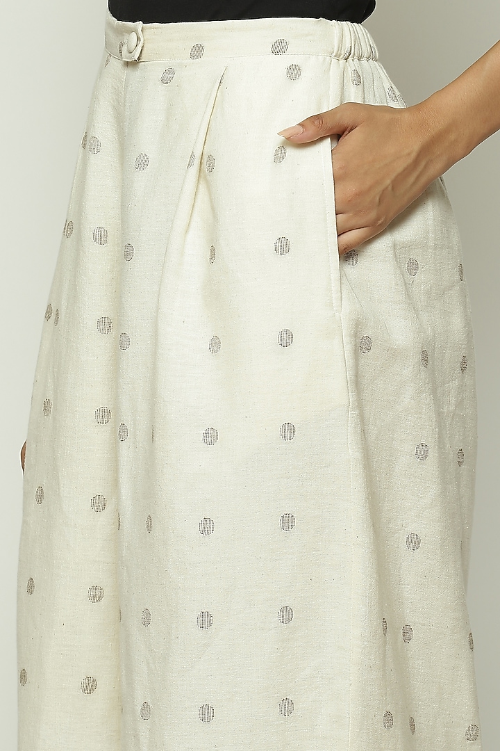 Ivory Jamdani Palazzo Pant by Abraham & Thakore at Pernia's Pop Up Shop