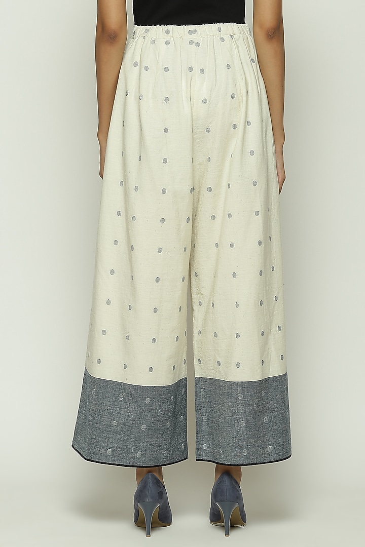Ivory Jamdani Palazzo Pant by Abraham & Thakore at Pernia's Pop Up Shop