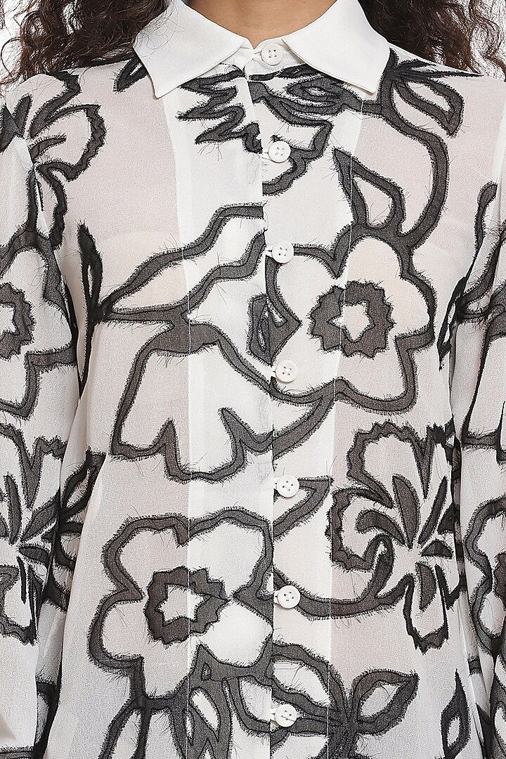 Ivory Embroidered Top by Abraham & Thakore at Pernia's Pop Up Shop