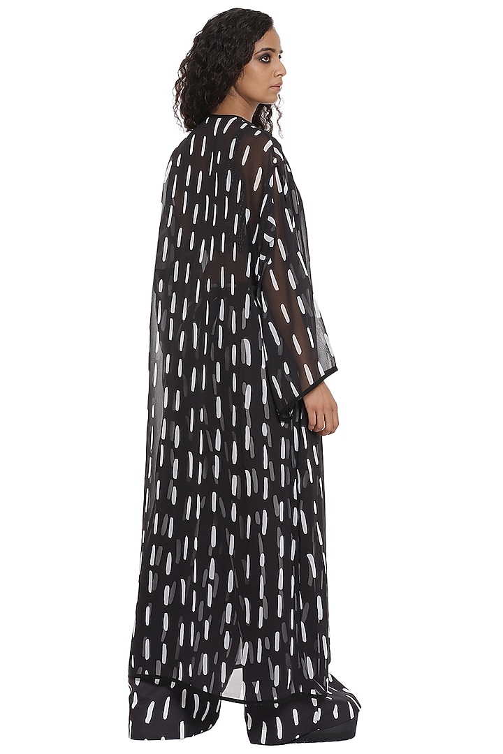 Black Printed Wide-Legged Pant Set by Abraham & Thakore at Pernia's Pop Up Shop