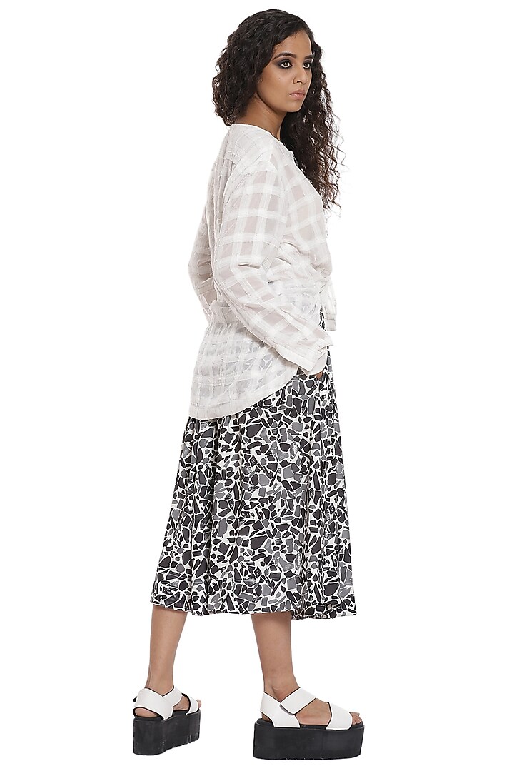 Black & White Printed Skirt by Abraham & Thakore at Pernia's Pop Up Shop