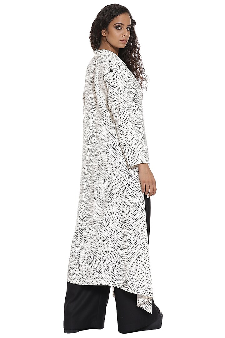 Ivory & Black Suiting Pant Set by Abraham & Thakore at Pernia's Pop Up Shop