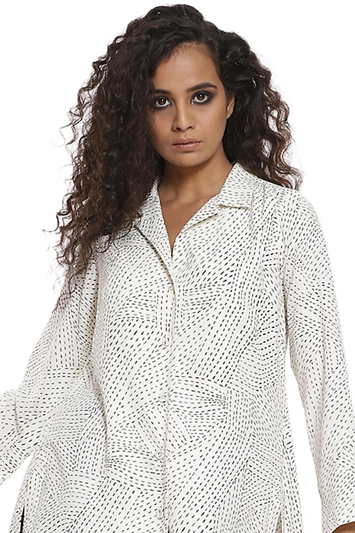 Ivory & Black Suiting Pant Set by Abraham & Thakore at Pernia's Pop Up Shop