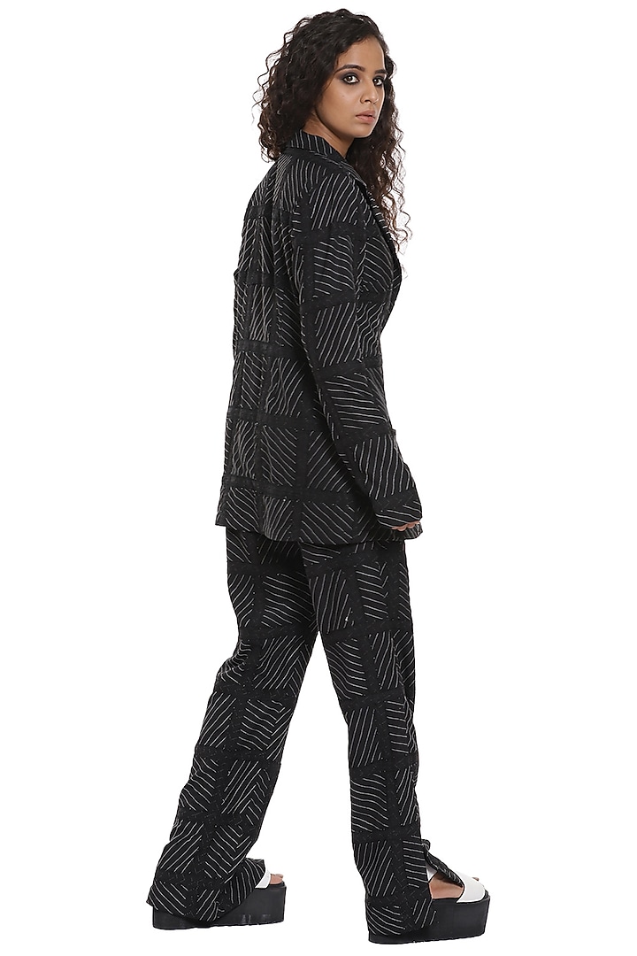 Black Crepe Pant Set by Abraham & Thakore at Pernia's Pop Up Shop