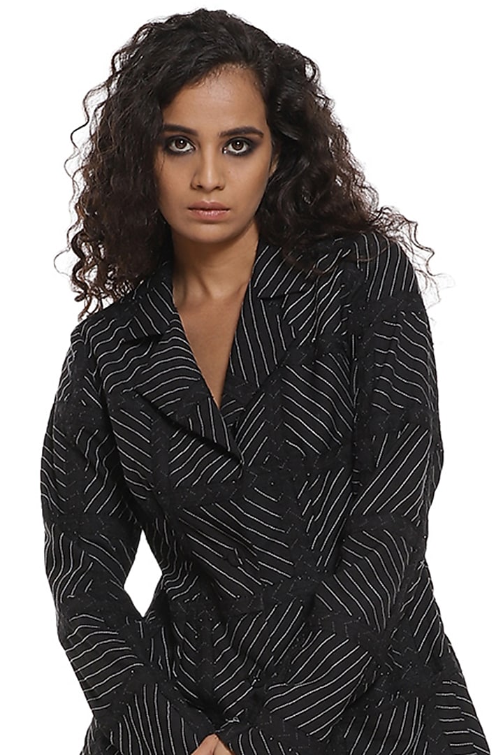 Black Crepe Pant Set by Abraham & Thakore at Pernia's Pop Up Shop