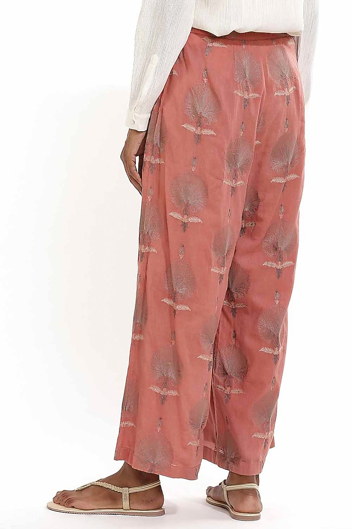 Pink Butta Embroidered Pants by Abraham & Thakore at Pernia's Pop Up Shop