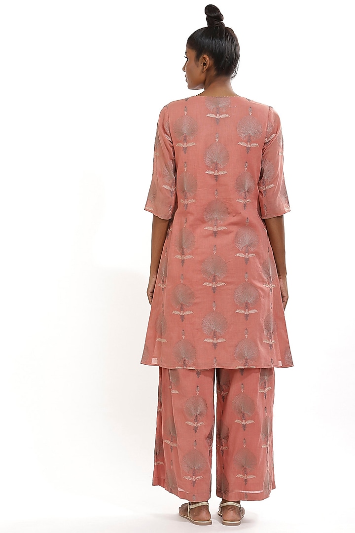 Pink Butta Embroidered Shirt by Abraham & Thakore at Pernia's Pop Up Shop