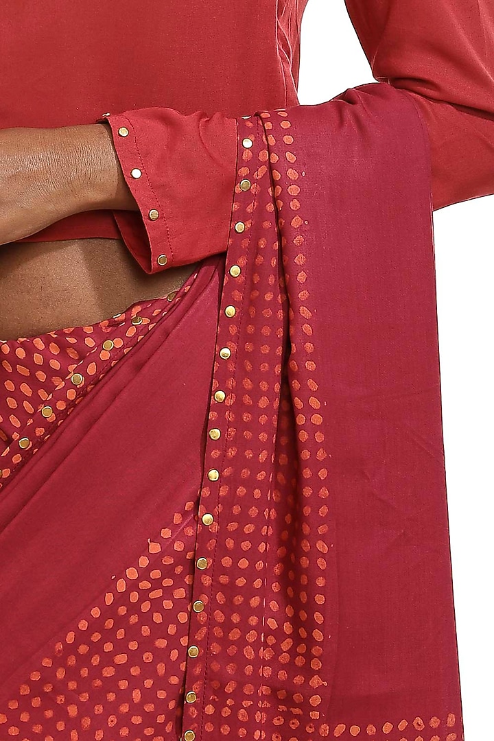 Burgundy Cellulose Blend Top by Abraham & Thakore at Pernia's Pop Up Shop