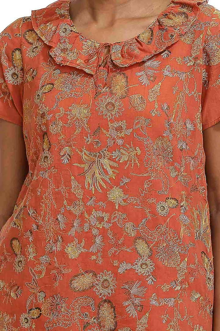 Rose Pink Embroidered Tunic by Abraham & Thakore at Pernia's Pop Up Shop