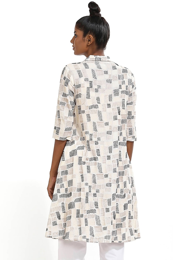 Ivory Embroidered Cotton Shirt by Abraham & Thakore at Pernia's Pop Up Shop