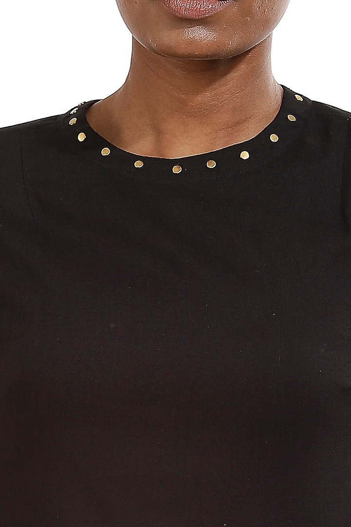 Black Cellulose Blend Top by Abraham & Thakore at Pernia's Pop Up Shop