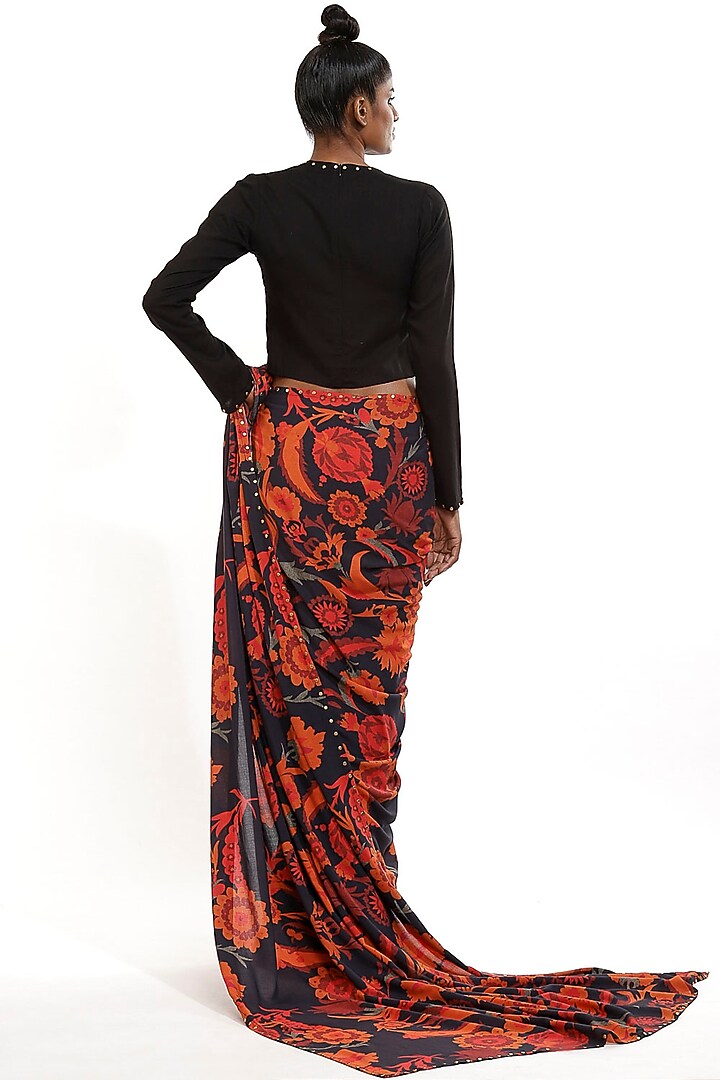 Black Cellulose Blend Top by Abraham & Thakore at Pernia's Pop Up Shop