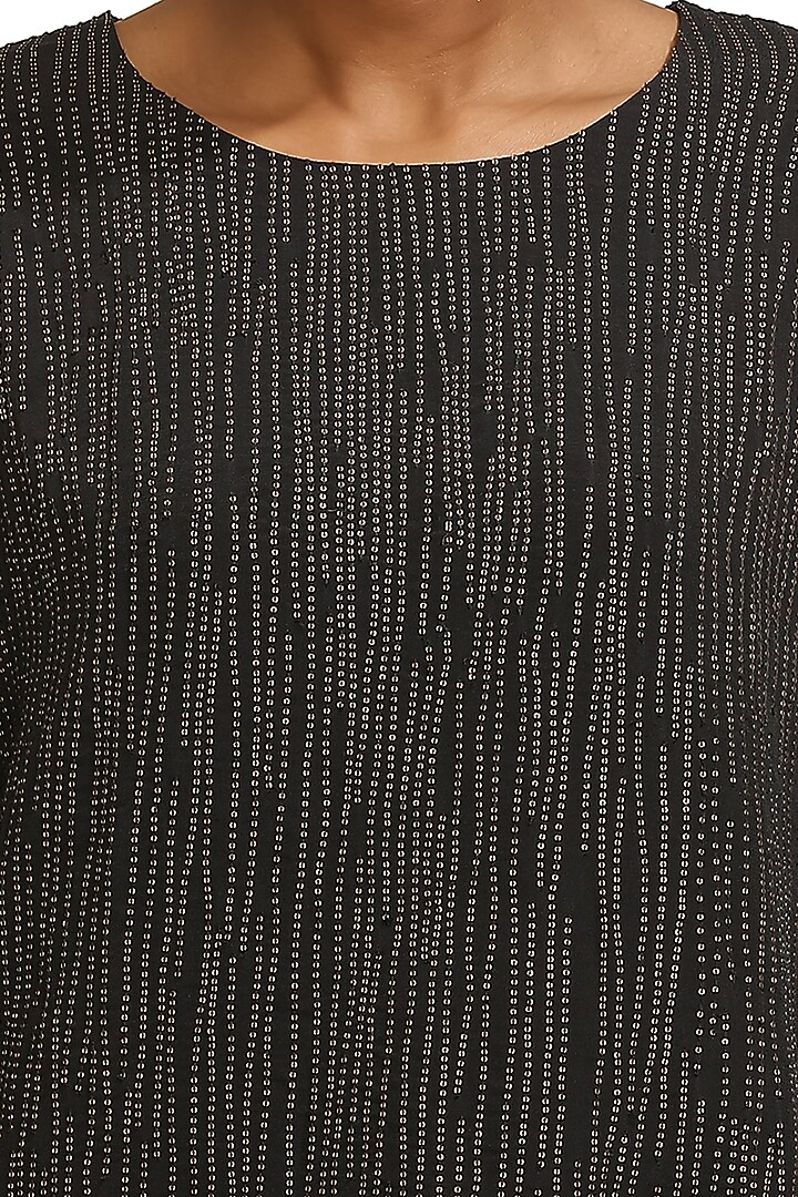 Black Hand Embroidered Tunic by Abraham & Thakore at Pernia's Pop Up Shop