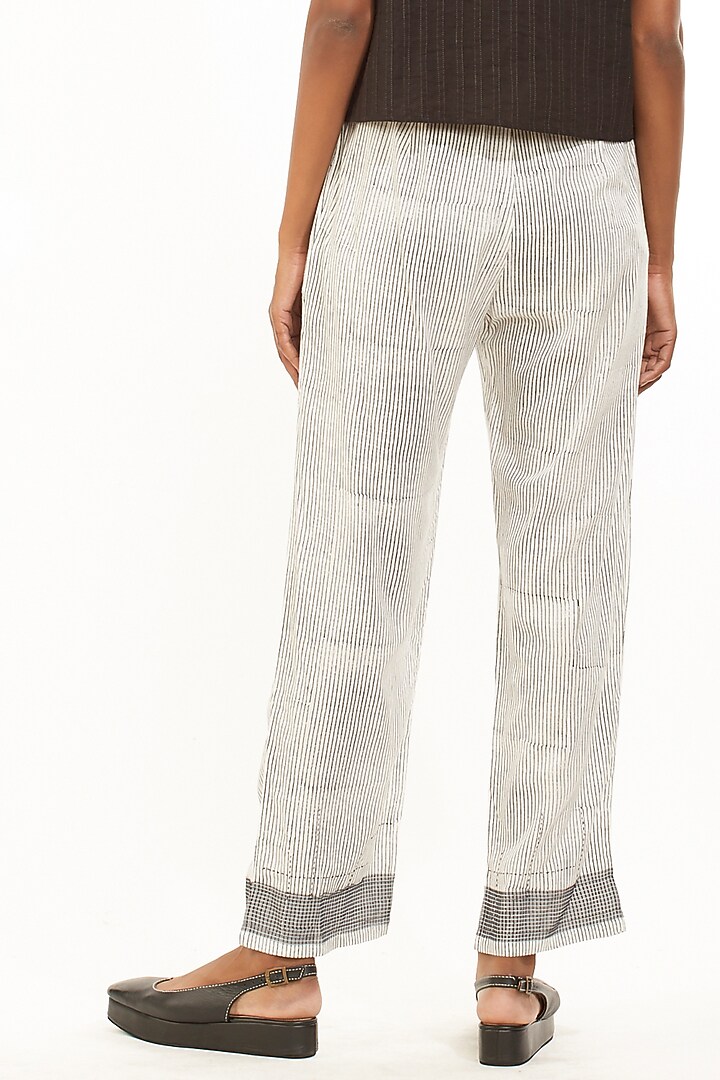 Ivory Block Print Pants by Abraham & Thakore at Pernia's Pop Up Shop
