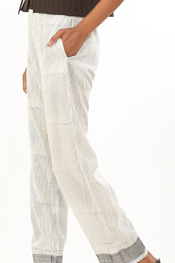 Ivory Block Print Pants by Abraham & Thakore at Pernia's Pop Up Shop