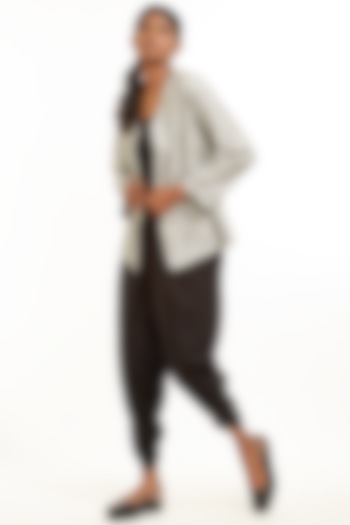 White Embroidered Viscose Jacket by Abraham & Thakore at Pernia's Pop Up Shop