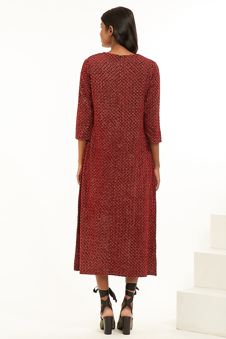 Wine Cutwork Embroidered Tunic by Abraham & Thakore at Pernia's Pop Up Shop