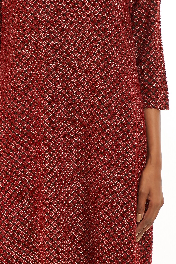 Wine Cutwork Embroidered Tunic by Abraham & Thakore at Pernia's Pop Up Shop