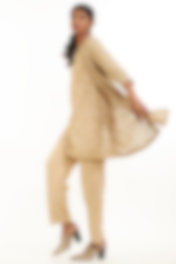 Beige Jaal Embroidered Jacket by Abraham & Thakore at Pernia's Pop Up Shop