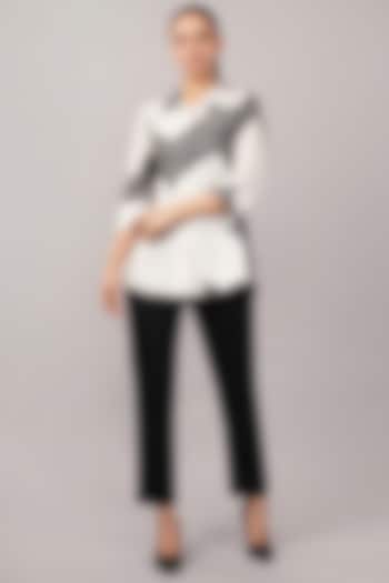 Ivory & Grey Tencel Ikat Shirt by Abraham & Thakore at Pernia's Pop Up Shop