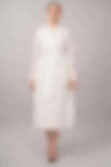sachin and babi light blue dress KAREN MILLEN The Founder Petite Organza Petal Applique Woven Tie Neck Midi  Dress main image 1
