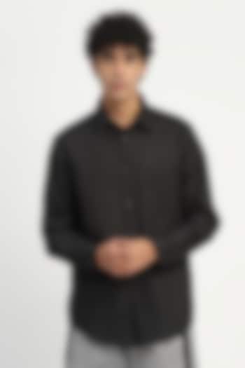 Black Cambric Party Wear Shirt by Abraham & Thakore at Pernia's Pop Up Shop