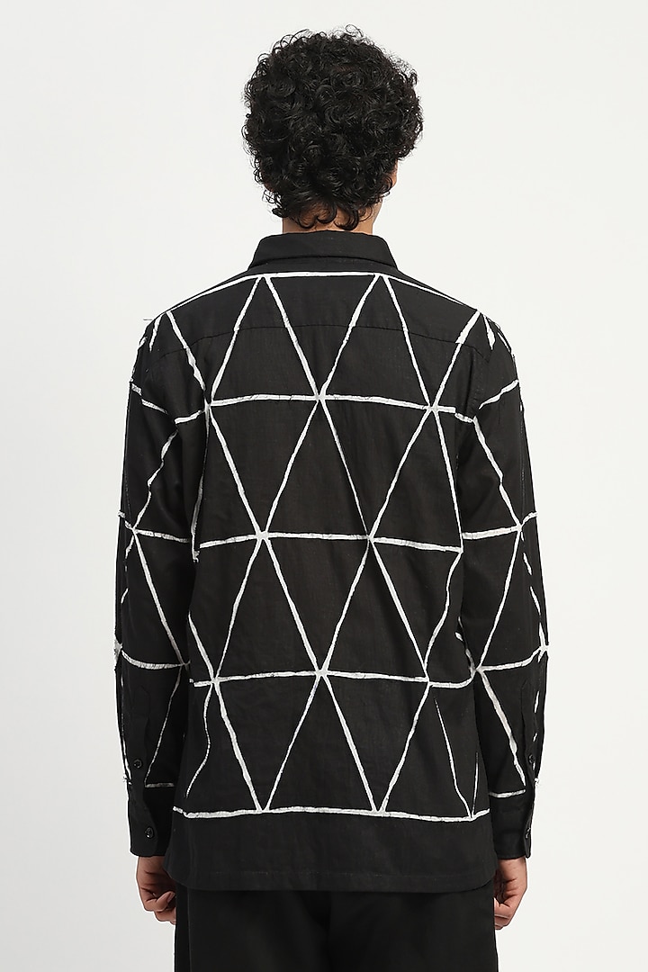 Black Cambric Party Wear Shirt by Abraham & Thakore Men at Pernia's Pop Up Shop