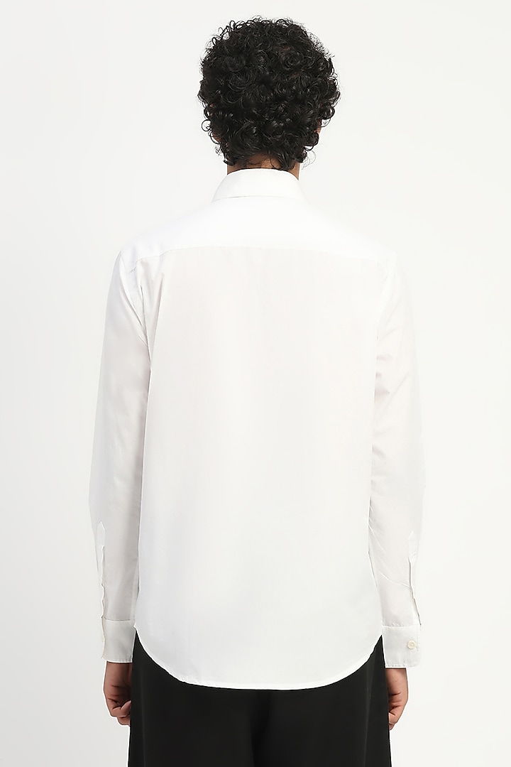 Ivory Poplin Party Wear Shirt by Abraham & Thakore Men at Pernia's Pop Up Shop