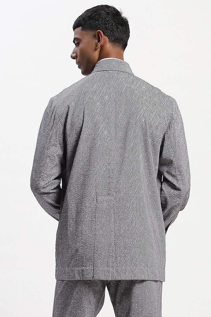 Multi-Colored Cotton Seersucker Fabric Digital Printed Party Wear Shirt by Abraham & Thakore Men at Pernia's Pop Up Shop