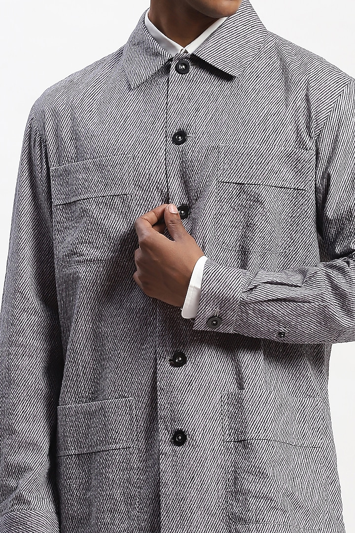 Multi-Colored Cotton Seersucker Fabric Digital Printed Party Wear Shirt by Abraham & Thakore Men at Pernia's Pop Up Shop