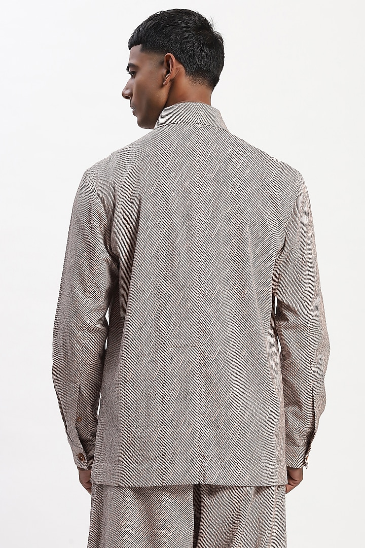 Multi-Colored Cotton Seersucker Fabric Digital Printed Party Wear Shirt by Abraham & Thakore Men at Pernia's Pop Up Shop