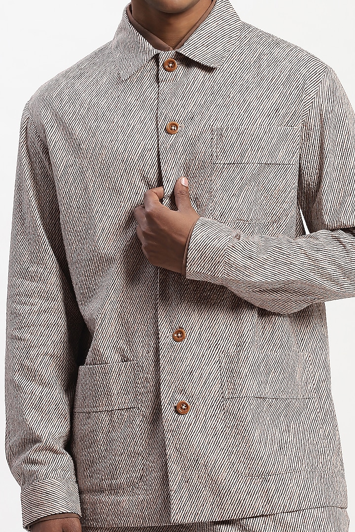 Multi-Colored Cotton Seersucker Fabric Digital Printed Party Wear Shirt by Abraham & Thakore Men at Pernia's Pop Up Shop