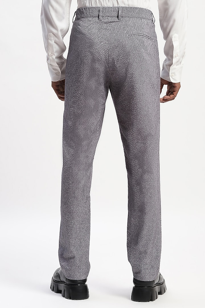 Multi-Colored Cotton Seersucker Fabric Digital Printed Trousers by Abraham & Thakore Men at Pernia's Pop Up Shop