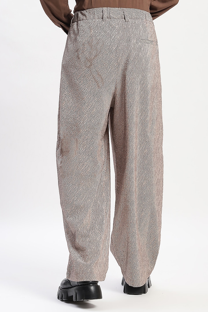 Multi-Colored Cotton Seersucker Fabric Digital Printed Trousers by Abraham & Thakore Men at Pernia's Pop Up Shop