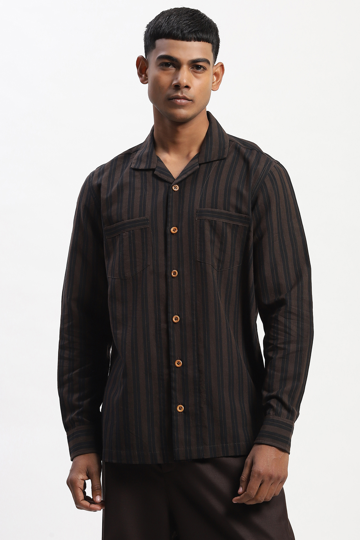 Multi-Colored Cotton Blend Woven Shirt by Abraham & Thakore Men