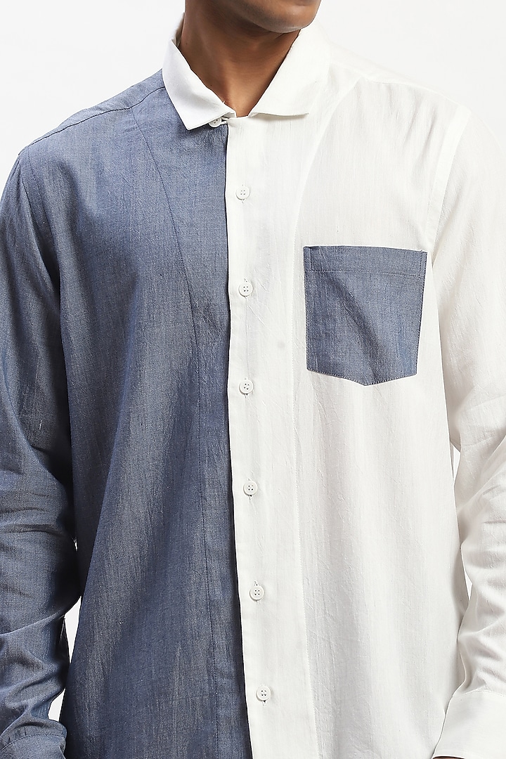 Multi-Colored Cotton Blend Woven Party Wear Shirt by Abraham & Thakore Men at Pernia's Pop Up Shop